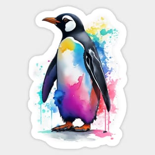 Watercolor Artistic Penguin Sticker